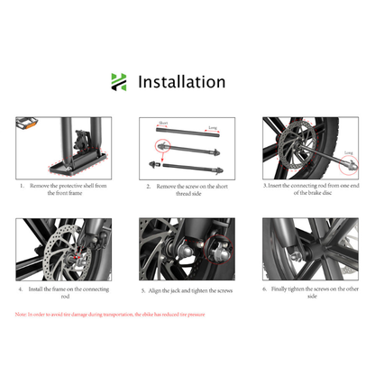 Globalkeep  K6 MINI Electric Bike Front Wheel Axle