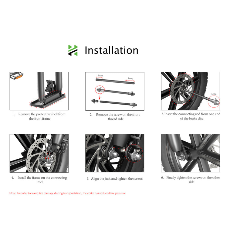 Globalkeep  K6 MINI Electric Bike Front Wheel Axle